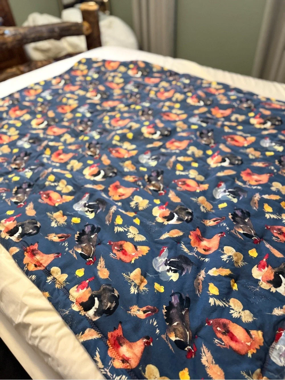 Handmade Denim Patchwork Throw 5ft x4ft